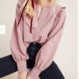 Rode x Anthropologie Bonnie Peasant Blouse in Mauve (size M)